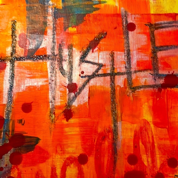 Unframed Original Contemporary Modern Acrylic Art On Canvas Paper Hustle & Flow - Picture 4 of 6